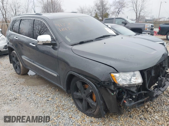 2011 Jeep Grand Cherokee Overland with VIN 1J4RR6GT5BC629412, listed as a IAAI auction lot 41741813 with 156,122 mi miles and . Bid and sale history available at DreamBid. Image 1.