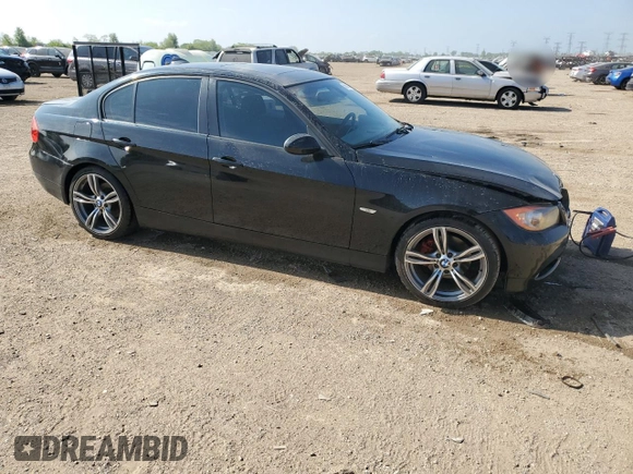 2007 BMW 3 Series 328i with VIN WBAVC53567FZ81411, listed as a Copart auction lot 56689235 with 143,823 mi miles and Salvage title. Bid and sale history available at DreamBid. Image 4.