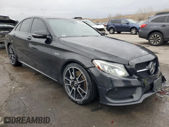 2017 Mercedes-Benz C 43 AMG with VIN 55SWF6EB1HU198007, listed as a Copart auction lot 48469895 with 110,341 mi miles and Salvage Title. Bid and sale history available at DreamBid. Image 4.