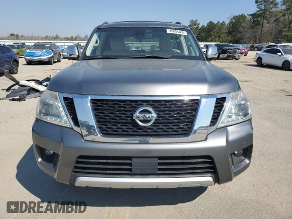 2017 Nissan Armada Platinum with VIN JN8AY2NE2H9707853, listed as a Copart auction lot 46654655 with 69,106 mi miles and Clean Title. Bid and sale history available at carsss.com. Image 5.
