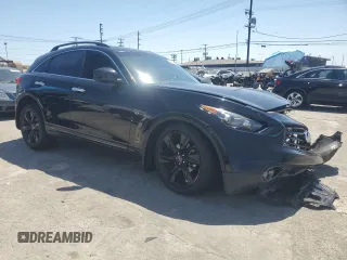 2015 Infiniti QX70 with VIN JN8CS1MU9FM380312, listed as a Copart auction lot 54104005 with 100,678 mi miles and Salvage Title. Bid and sale history available at DreamBid. Image 4.