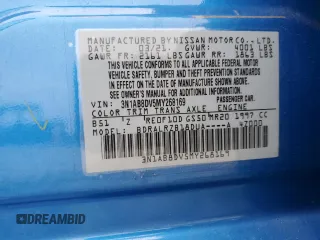 2021 Nissan Sentra SR with VIN 3N1AB8DV5MY268169, listed as a Copart auction lot 84290154 with 41,119 mi miles and Salvage Title. Bid and sale history available at DreamBid. Image 13.