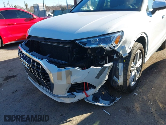 2020 Audi Q3 S line Premium Plus with VIN WA1EECF36L1103748, listed as a IAAI auction lot 41368428 with 21,155 mi miles and . Bid and sale history available at DreamBid. Image 6.