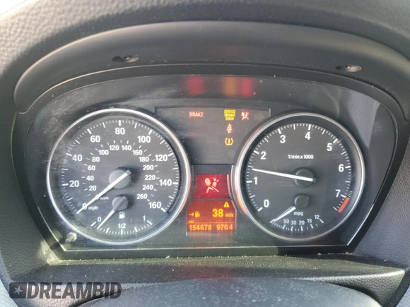 2011 BMW 3 Series 328i with VIN WBAPH7C53BE126010, listed as a Copart auction lot 88897375 with 154,678 mi miles and Salvage title. Bid and sale history available at DreamBid. Image 9.