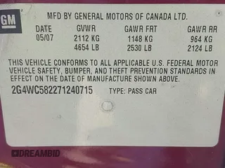 2007 Buick LaCrosse CX with VIN 2G4WC582271240715, listed as a IAAI auction lot 42041356 with 96,870 mi miles and . Bid and sale history available at DreamBid. Image 9.