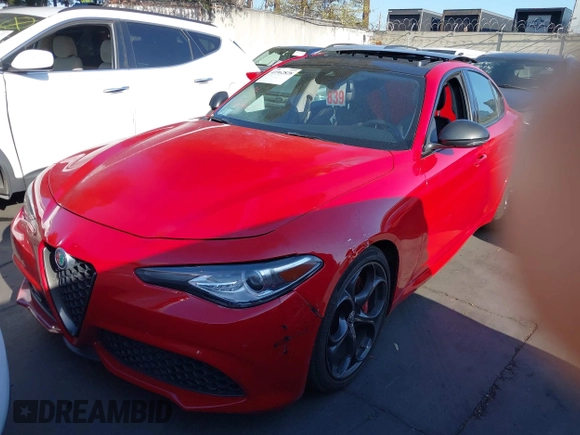2019 Alfa Romeo Giulia Ti Sport with VIN ZARFAMBN0K7606969, listed as a IAAI auction lot 41962828 with 46,544 mi miles and . Bid and sale history available at DreamBid. Image 20.
