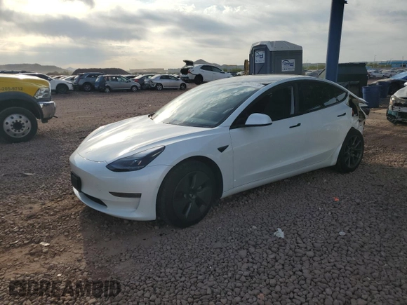 2021 Tesla Model 3 Standard Range Plus with VIN 5YJ3E1EA2MF923156, listed as a Copart auction lot 50098135 with 50,917 mi miles and Salvage Title. Bid and sale history available at carsss.com. Image 1.