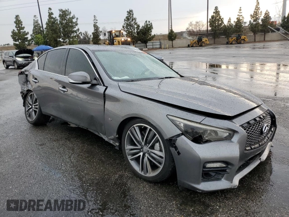 2015 Infiniti Q50 Sport with VIN JN1BV7AP9FM353341, listed as a Copart auction lot 59407675 with 87,181 mi miles and Salvage title. Bid and sale history available at DreamBid. Image 4.