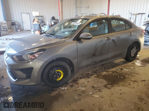 2021 Kia Rio LX with VIN 3KPA24AD5ME366587, listed as a Copart auction lot 45874465 with 76,454 mi miles and Salvage Title. Bid and sale history available at carsss.com. Image 1.