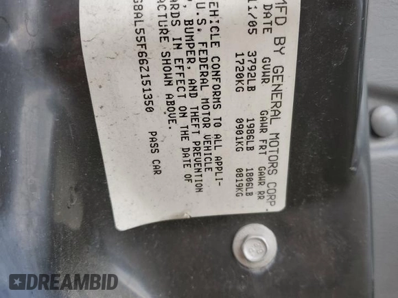2006 Saturn ION z VIN 1G8AL55F66Z151350, wystawiony jako Copart lot #43290635 z przebiegiem 141 777 mil mil oraz Szkoda całkowita • Salvage title. Historia ofert i sprzedaży dostępna na DreamBid. Obrazek 12.