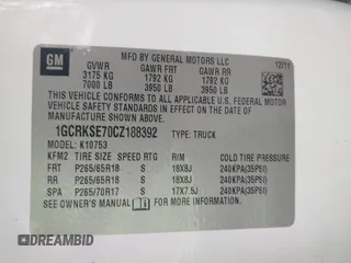 2012 Chevrolet Silverado 1500 LT with VIN 1GCRKSE70CZ188392, listed as a IAAI auction lot 42108057 with Not Provided miles and . Bid and sale history available at DreamBid. Image 9.