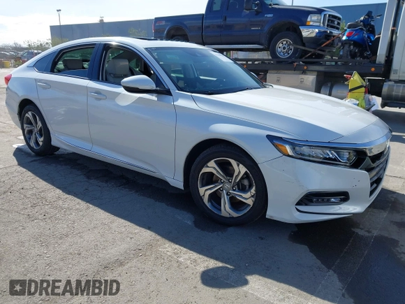 2018 Honda Accord EX-L z VIN 1HGCV1F52JA083242, wystawiony jako IAAI lot #41544446 z przebiegiem 22 387 mil mil oraz . Historia ofert i sprzedaży dostępna na DreamBid. Obrazek 1.