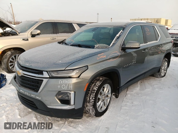 2023 Chevrolet Traverse LS with VIN 1GNEVFKW1PJ201929, listed as a Copart auction lot 42561545 with 56,165 mi miles and Salvage Title. Bid and sale history available at carsss.com. Image 1.