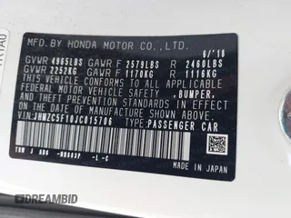 2018 Honda Clarity z VIN JHMZC5F10JC015706, wystawiony jako IAAI lot #42290573 z przebiegiem 158 987 mil mil oraz . Historia ofert i sprzedaży dostępna na DreamBid. Obrazek 9.