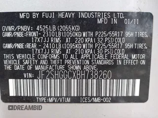2011 Subaru Forester XT Touring с VIN JF2SHGGCXBH738260, выставлен на аукционе IAAI как лот 42002822 с пробегом 147 256 миль миль и . История ставок и продаж доступна на DreamBid. Изображение 9.