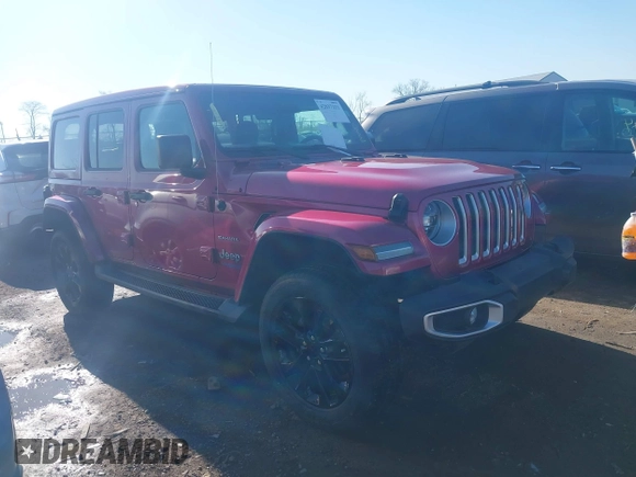 2021 Jeep Wrangler Unlimited Sahara with VIN 1C4JJXP63MW863995, listed as a IAAI auction lot 42037221 with 41,308 mi miles and . Bid and sale history available at DreamBid. Image 1.