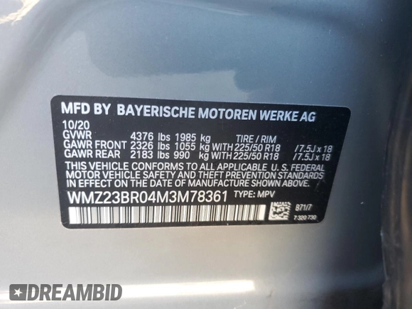 2021 MINI Countryman Oxford Edition with VIN WMZ23BR04M3M78361, listed as a Copart auction lot 42338155 with 11,235 mi miles and Salvage Title. Bid and sale history available at carsss.com. Image 12.