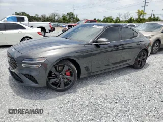 2023 Genesis G70 3.3T with VIN KMTG54TE3PU110205, listed as a Copart auction lot 63036035 with 41,576 mi miles and Salvage title. Bid and sale history available at DreamBid. Image 1.