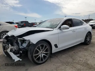 2022 Genesis G70 2.0T with VIN KMTG34TAXNU092852, listed as a Copart auction lot 49337835 with 37,413 mi miles and Salvage title. Bid and sale history available at DreamBid. Image 1.