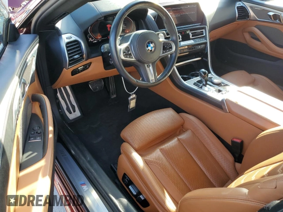 2020 BMW 8 Series 840i with VIN WBAAE2C05LCD13691, listed as a Copart auction lot 72885664 with 28,107 mi miles and Salvage Title. Bid and sale history available at carsss.com. Image 8.