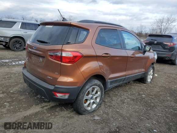 2020 Ford EcoSport SE with VIN MAJ6S3GLXLC317881, listed as a Copart auction lot 88983795 with Not Provided miles and Non Repairable. Bid and sale history available at DreamBid. Image 3.