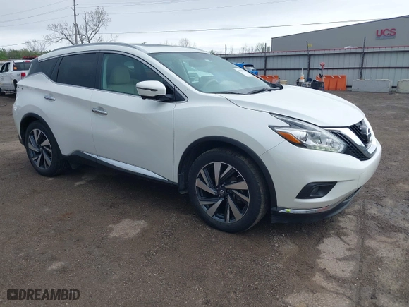 2016 Nissan Murano SL with VIN 5N1AZ2MH3GN139327, listed as a IAAI auction lot 41908885 with 99,508 mi miles. Bid and sale history available at carsss.com. Image 1.