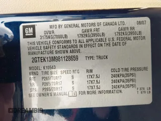2008 GMC Sierra 1500 Work Truck z VIN 2GTEK13M981128659, wystawiony jako IAAI lot #41581536 z przebiegiem 241 671 mil mil oraz . Historia ofert i sprzedaży dostępna na DreamBid. Obrazek 9.
