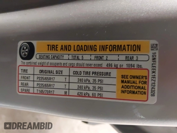 2014 Chevrolet Equinox LS with VIN 1GNFLEEK1EZ124328, listed as a IAAI auction lot 42091431 with 175,188 mi miles and . Bid and sale history available at DreamBid. Image 9.