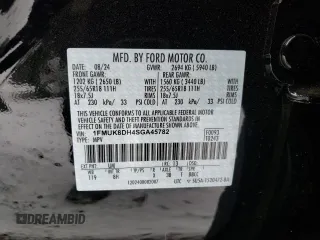 2025 Ford Explorer Active with VIN 1FMUK8DH4SGA45782, listed as a Copart auction lot 87474304 with 1,341 mi miles and Salvage Title. Bid and sale history available at carsss.com. Image 14.