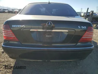 2001 Mercedes-Benz S-Class with VIN WDBNG70J41A147953, listed as a Copart auction lot 47106675 with 0 mi miles and Salvage Title. Bid and sale history available at carsss.com. Image 6.