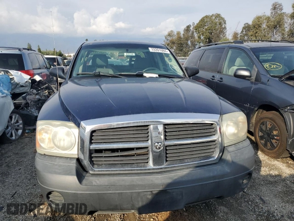 2005 Dodge Dakota ST with VIN 1D7HE28K55S207622, listed as a Copart auction lot 72201084 with 164,221 mi miles and Clean Title. Bid and sale history available at DreamBid. Image 5.