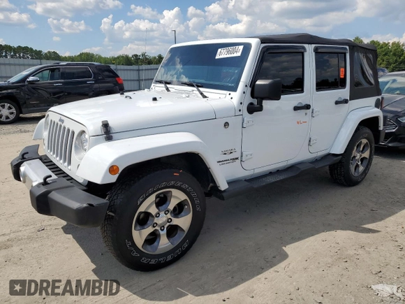 2018 Jeep Wrangler JK Unlimited Sahara with VIN 1C4HJWEG2JL922021, listed as a Copart auction lot 67796004 with 82,056 mi miles and Salvage Title. Bid and sale history available at carsss.com. Image 1.
