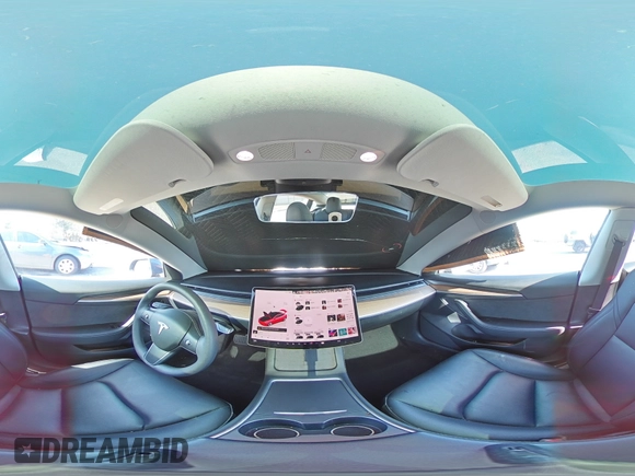 2023 Tesla Model 3 Long Range with VIN 5YJ3E1EB3PF633070, listed as a Copart auction lot 48942545 with 38,332 mi miles and Salvage Title. Bid and sale history available at DreamBid. Image 12.