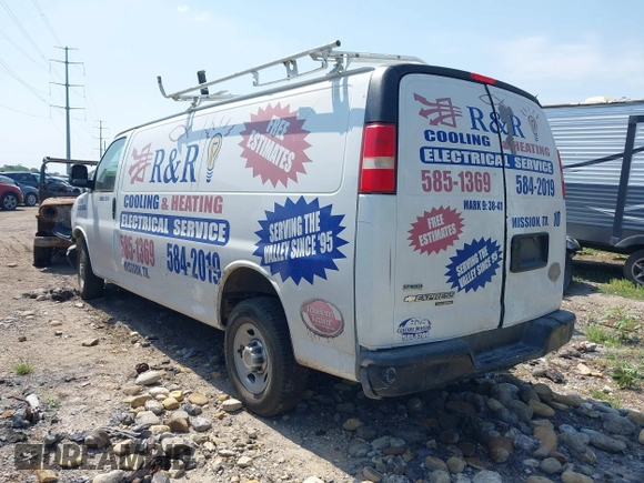 2011 Chevrolet Express Cargo with VIN 1GCWGGCA2B1129681, listed as a IAAI auction lot 42108056 with Not provided miles and . Bid and sale history available at DreamBid. Image 3.