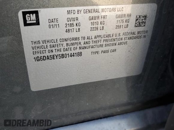 2011 Cadillac CTS z VIN 1G6DA5EY5B0144188, wystawiony jako Copart lot #53520765 z przebiegiem 90 380 mil mil oraz Szkoda całkowita • Salvage title. Historia ofert i sprzedaży dostępna na DreamBid. Obrazek 12.