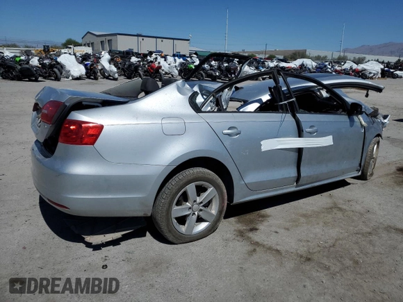 2011 Volkswagen Jetta TDI with VIN 3VWLL7AJ0BM019634, listed as a Copart auction lot 59532754 with Not provided miles and Salvage title. Bid and sale history available at DreamBid. Image 3.