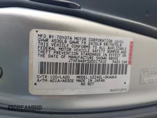 2002 Lexus SC 430 z VIN JTHFN48Y520017410, wystawiony jako IAAI lot #42408170 z przebiegiem 149 875 mil mil oraz . Historia ofert i sprzedaży dostępna na DreamBid. Obrazek 9.