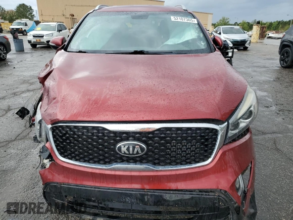 2016 Kia Sorento EX with VIN 5XYPH4A17GG028369, listed as a Copart auction lot 52107365 with 216,039 mi miles and Salvage title. Bid and sale history available at DreamBid. Image 5.