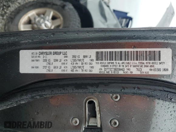 2011 Ram 2500 Big Horn with VIN 3D7TT2CT3BG590463, listed as a Copart auction lot 49788235 with 143,623 mi miles and Salvage Title. Bid and sale history available at carsss.com. Image 14.