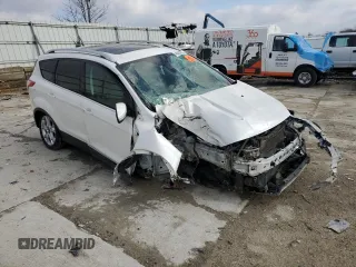 2015 Ford Escape Titanium with VIN 1FMCU0J93FUCO7834, listed as a Copart auction lot 46809885 with Not Provided miles and Salvage Title. Bid and sale history available at DreamBid. Image 4.