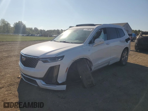 2020 Cadillac XT6 AWD Premium Luxury with VIN 1GYKPDRS0LZ207241, listed as a Copart auction lot 72199624 with 42,476 mi miles and Salvage Title. Bid and sale history available at carsss.com. Image 1.