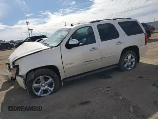 2013 Chevrolet Tahoe LTZ with VIN 1GNSKCE05DR105932, listed as a Copart auction lot 55801735 with 195,603 mi miles and Salvage title. Bid and sale history available at DreamBid. Image 1.