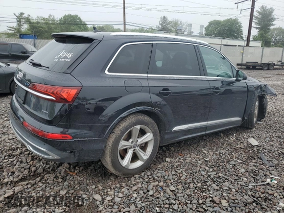 2020 Audi Q7 Premium with VIN WA1AJAF78LD011590, listed as a Copart auction lot 57129915 with 75,401 mi miles and Salvage title. Bid and sale history available at DreamBid. Image 3.