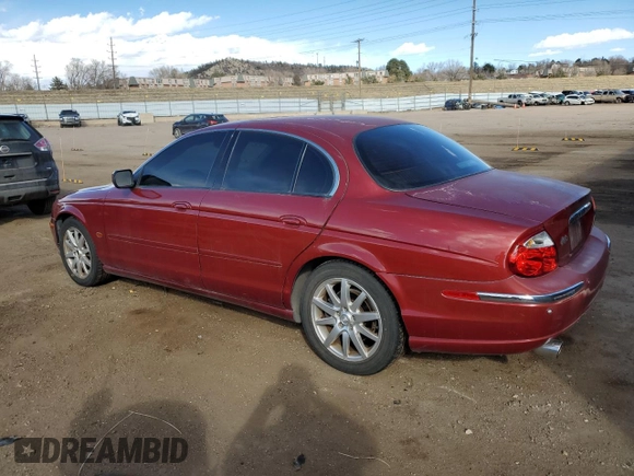 2000 Jaguar S-Type V8 with VIN SAJDA01D6YGL58384, listed as a Copart auction lot 46872315 with 105,274 mi miles and Salvage Title. Bid and sale history available at DreamBid. Image 2.