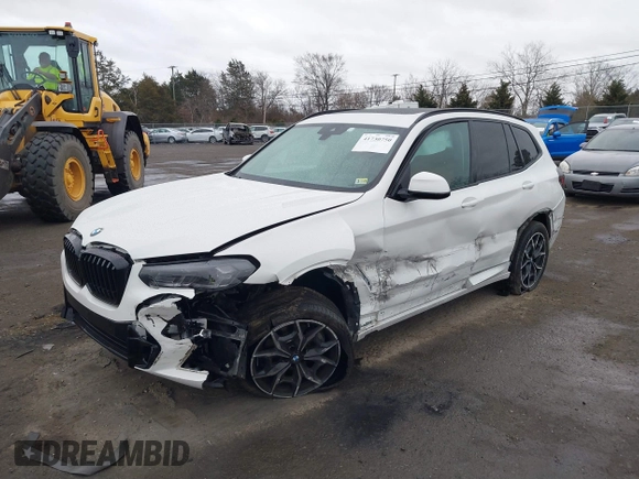 2024 BMW X3 xDrive30i with VIN 5UX53DP00R9W05606, listed as a IAAI auction lot 41730750 with 28,781 mi miles and . Bid and sale history available at DreamBid. Image 2.