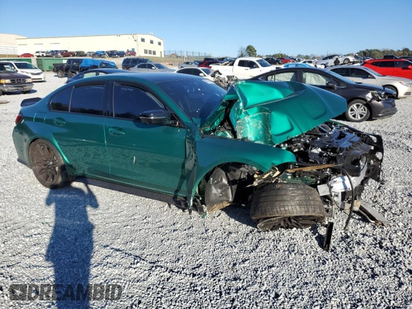 2024 BMW M3 Competition with VIN WBS33AY01RFR98757, listed as a Copart auction lot 82797824 with Not provided miles and Salvage title. Bid and sale history available at DreamBid. Image 4.