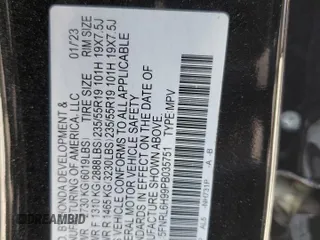 2023 Honda Odyssey Elite с VIN 5FNRL6H99PB035751, выставлен на аукционе Copart как лот 53430425 с пробегом 37 227 миль миль и Списание • Salvage title. История ставок и продаж доступна на DreamBid. Изображение 15.