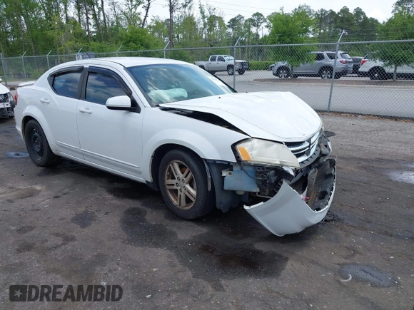 2012 Dodge Avenger SXT with VIN 1C3CDZCB5CN156288, listed as a IAAI auction lot 42115638 with 157,534 mi miles and . Bid and sale history available at DreamBid. Image 1.