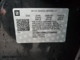 2018 Chevrolet Cruze LT with VIN 1G1BE5SMXJ7194982, listed as a Copart auction lot 44265125 with 113,143 mi miles and Salvage Title. Bid and sale history available at carsss.com. Image 13.