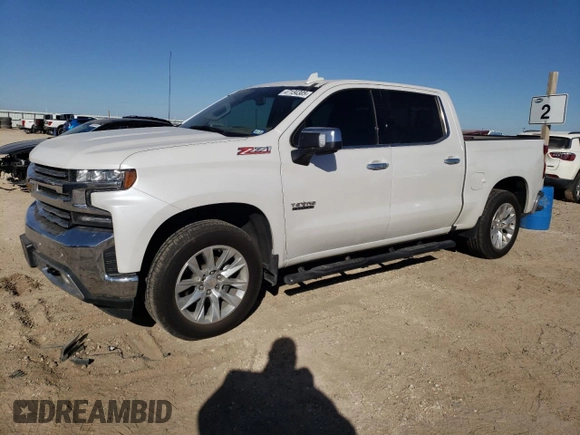 2021 Chevrolet Silverado 1500 LTZ with VIN 3GCUYGED1MG302090, listed as a Copart auction lot 47134305 with 91,830 mi miles and Salvage Title. Bid and sale history available at DreamBid. Image 1.